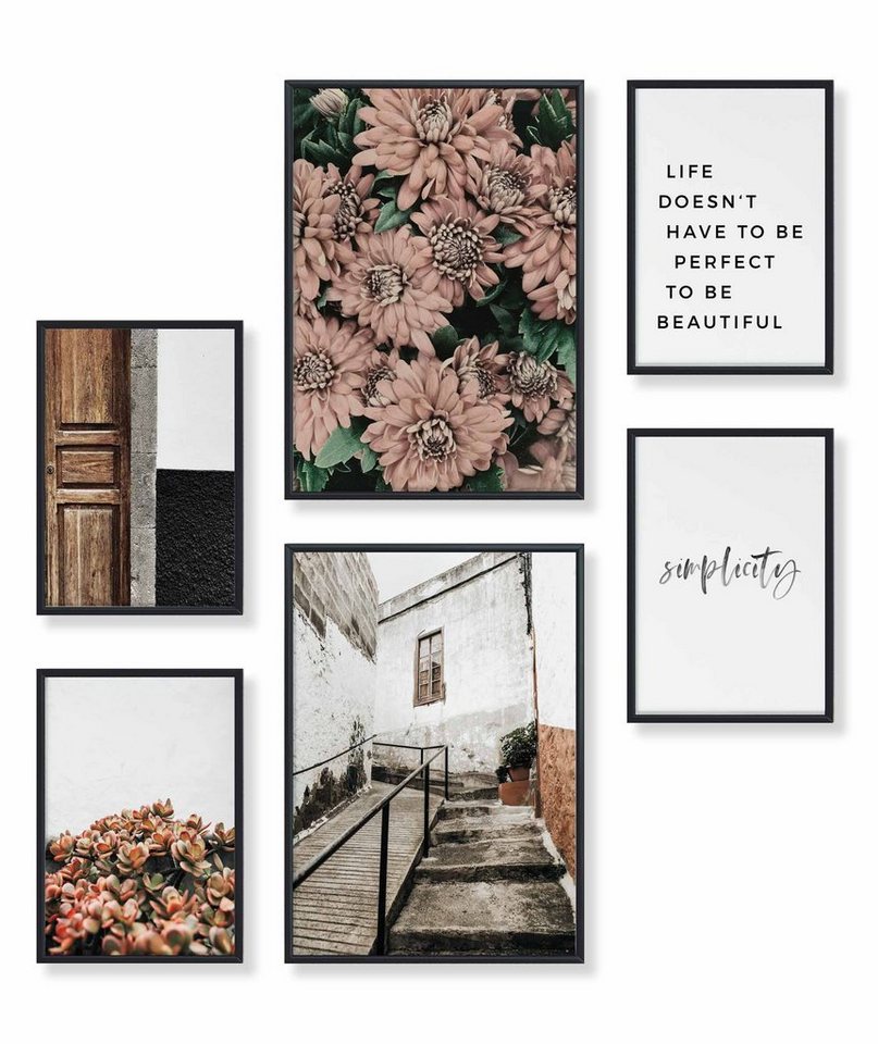 Heimlich Poster Set als Wohnzimmer Deko, Bilder DINA3 & DINA4, Floral Simplicity, Blumen von Heimlich