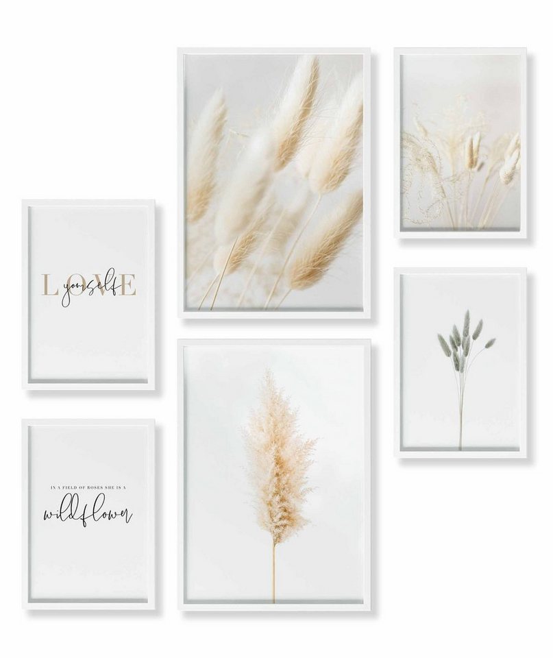 Heimlich Poster Set als Wohnzimmer Deko, Bilder DINA3 & DINA4, Pampas Gras, Pflanzen Heimlich Poster Set als Wohnzimmer Deko, Bilder DINA3 & DINA4, Pampas Gras, Pflanzen von Heimlich
