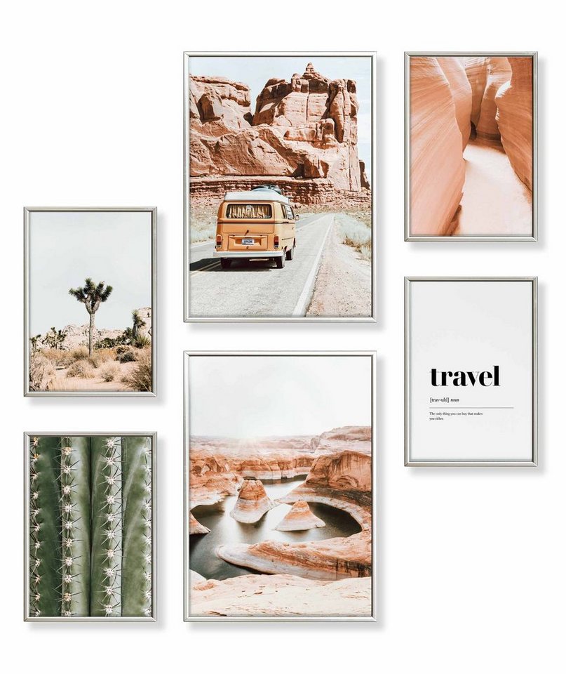 Heimlich Poster Set als Wohnzimmer Deko, Bilder DINA3 & DINA4, Reisen Vintage Wüste, Landschaften von Heimlich