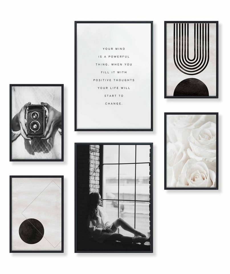 Heimlich Poster Set als Wohnzimmer Deko, Bilder DINA3 & DINA4, Rosen Abstrakt Modern, Abstrakt von Heimlich