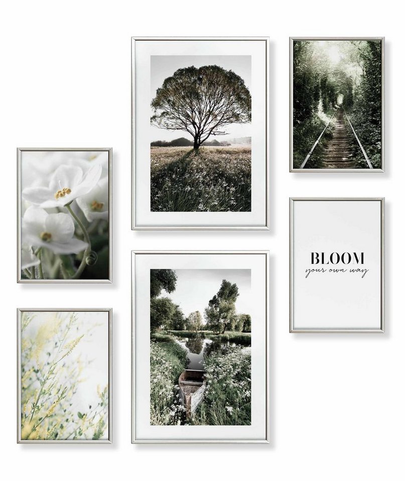 Heimlich Poster Set als Wohnzimmer Deko, Bilder DINA3 & DINA4, See Natur Grün, Bäume von Heimlich