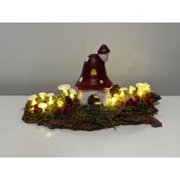Herbstgesteck Herbstdeko Pilzhaus Ledpilze von HeimlichDeko