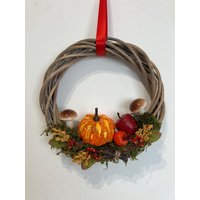 Herbstlicher Kranz Herbstkranz Herbstdeko Kürbis Türkranz Türschmuck Türdeko Wohndeko von HeimlichDeko