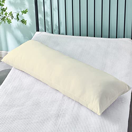 Heimtex Lange Nackenrolle Körper Kissen 5ft mit atmungsaktivem Mikrofaser Kissenbezug weich und fest Unterstützung Kissen für Schwangerschaft und Stillen (Cream) von Heimtex