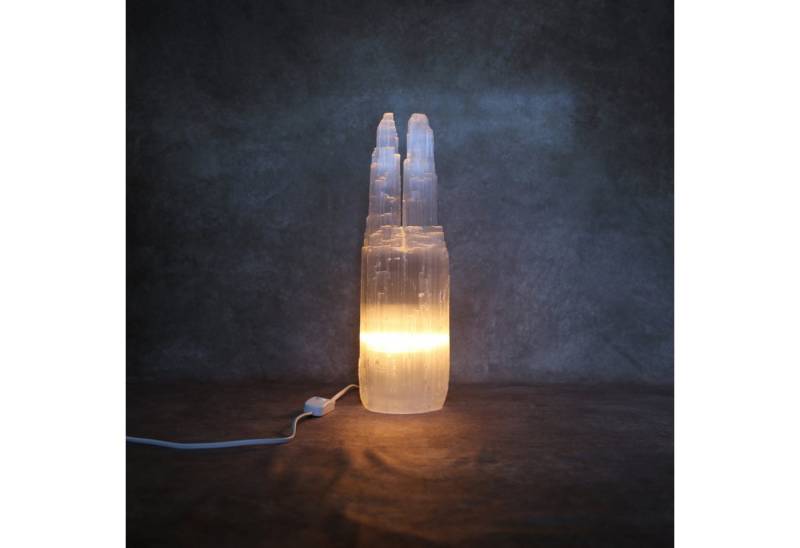 Heimtex Salzkristall-Tischlampe Selenit-Turm Lampenset: Zwillings-Türme für Heim & Heilung von Heimtex