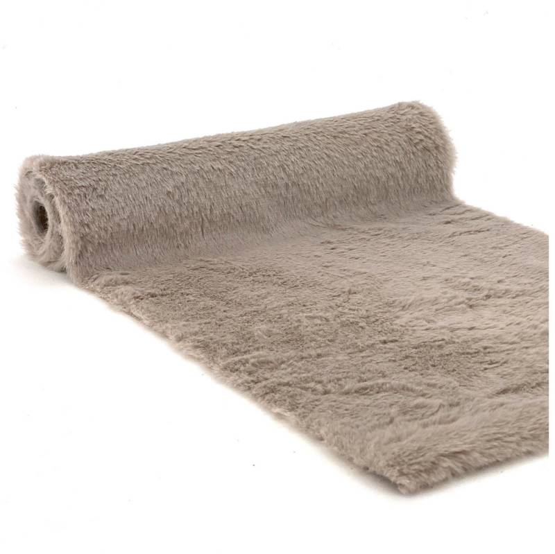 heimtexland Tischläufer heimtexland ® Fell Tischläufer Platzset Winter Plüsch Tischdeko 28x200 (Typ902 1-tlg), Dekofell 28x200 cm I DIY Deko I Weihnachten I zuschneidbar von Heimtexland