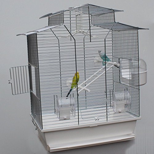 Vogelkäfig,Wellensittichkäfig,Exotenkäfig,60 cm Vogelkäfig Vogelbauer Wellensittich Kanarien Voliere Vogelhaus Käfig IZA 2 II weiß von Heimtiercenter