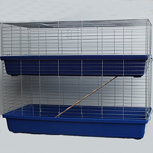 XXL 1,20 m doppel blau Hasenkäfig Meerschweinchenkäfig Kaninchenkäfig Kaninchen- und Meerschweinchenheim von Heimtiercenter
