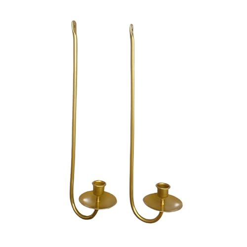 Heimvita Metall 2er-Set Wandkerzenhalter,Schwarz Kerzenhalter Wand,Wandmontage, Kerzenhalter, dekorativer Vintage-Kerzenhalter, antike Wanddekoration (Gold) von Heimvita
