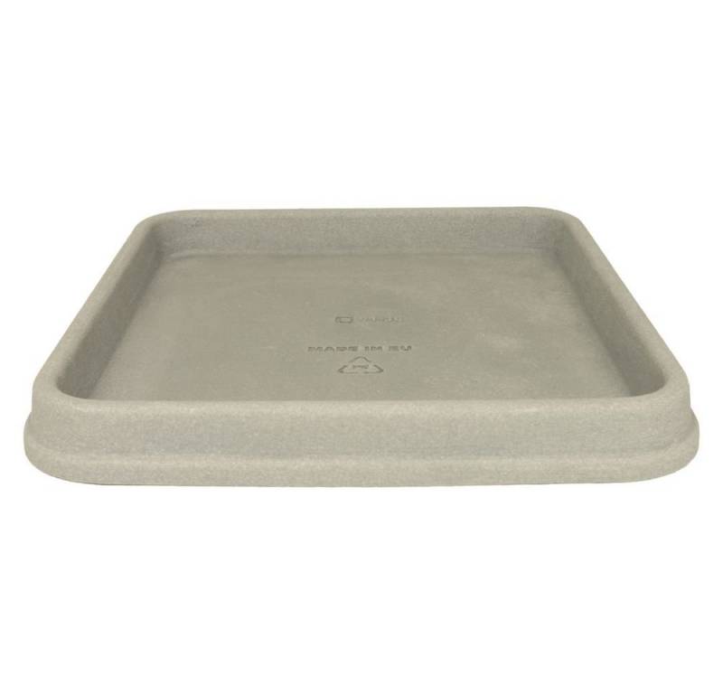 Heimwerkercenter Pflanzkübel MePla Untersetzer Venezia quadrat 27x27 cm, Grau, frostfester Kunstoff von Heimwerkercenter