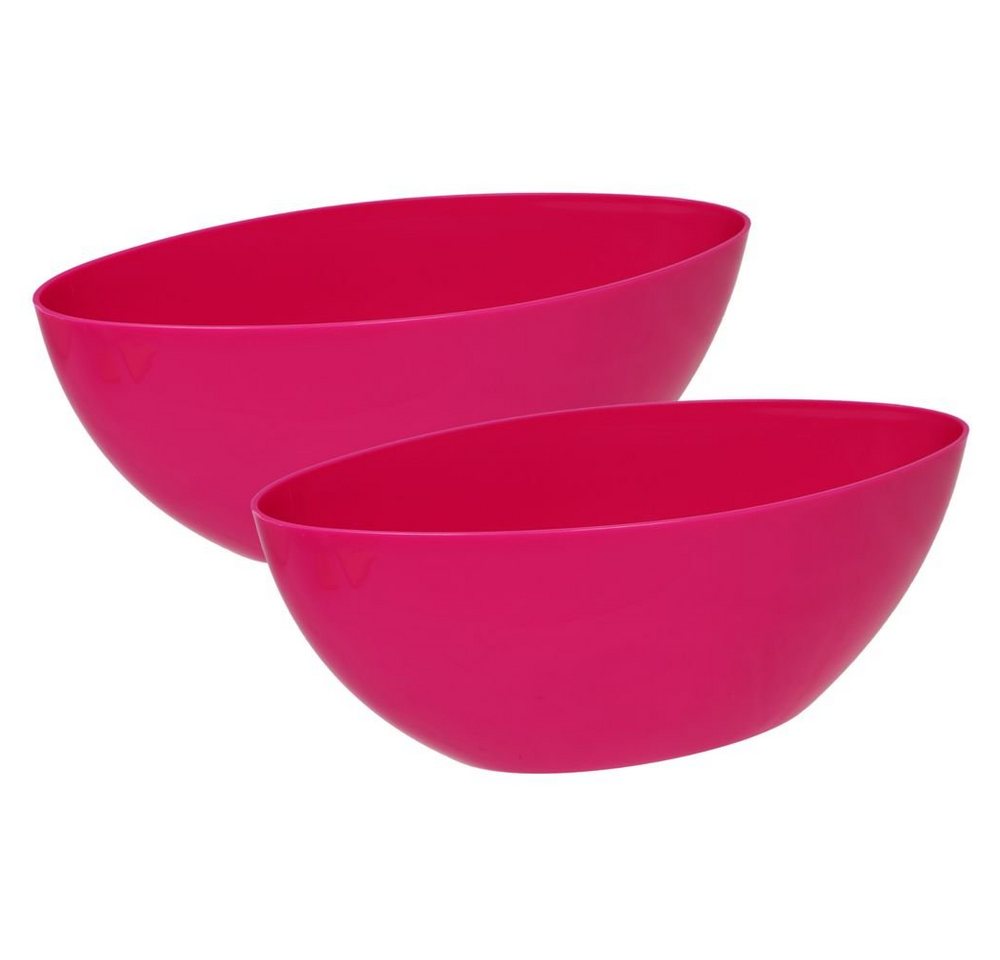 Heimwerkercenter Übertopf MePla - 2 Stück Schale OVAL - wetterfestes Pflanzgefäß - UV-beständiger Blumenkübel - Pflanzschale - Schale - L 21 cm - fuchsia von Heimwerkercenter