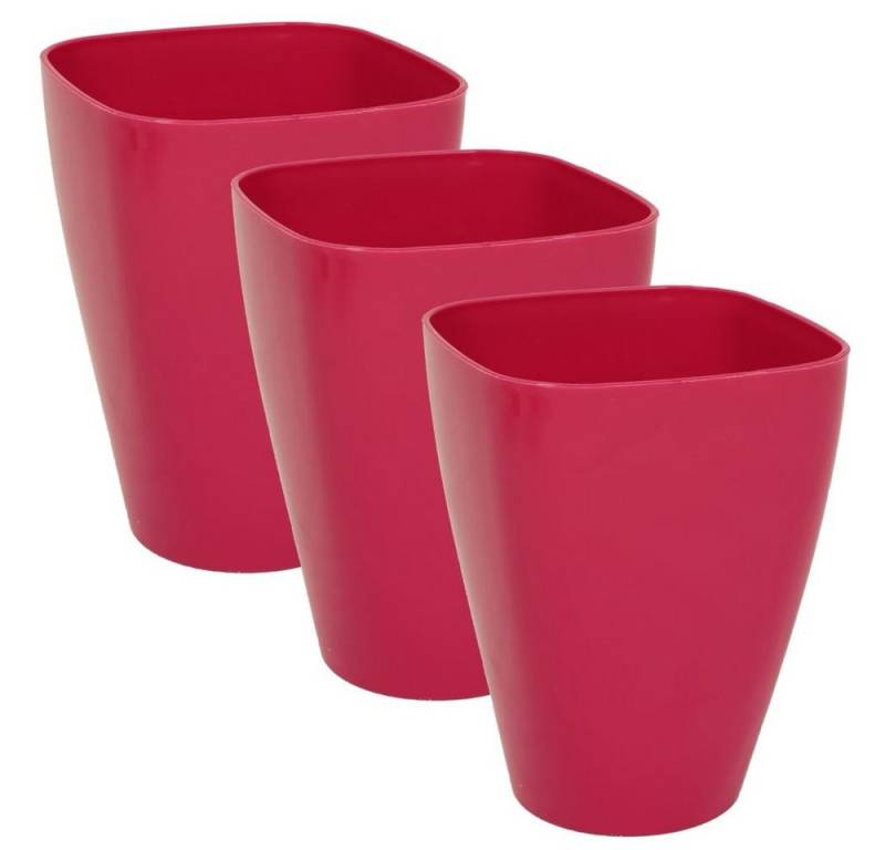 Heimwerkercenter Übertopf MePla - 3 Stück Orchideen-Übertopf Quadrat -ø9cm - fuchsia von Heimwerkercenter