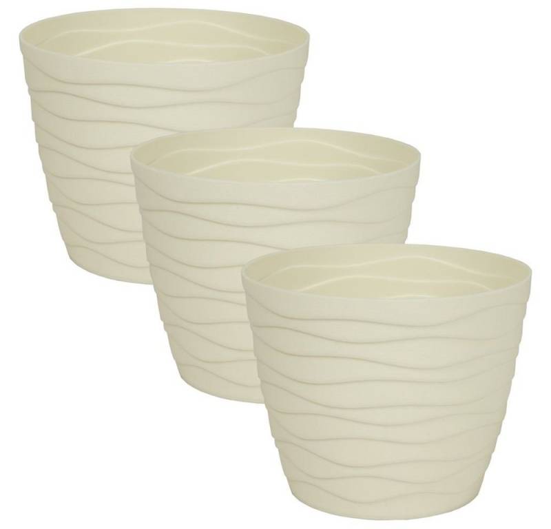 Heimwerkercenter Übertopf MePla - 3 Stück Übertopf TEO -ø11cm - creme von Heimwerkercenter