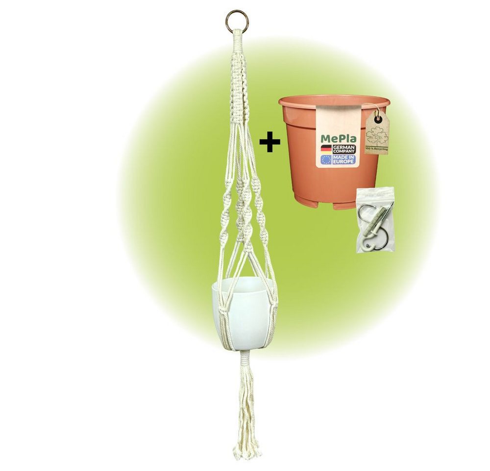 Heimwerkercenter Übertopf MePla - Set Ampel Makramee Naturbeige + Basel ø13 Weiss + Kulturtopf Heimwerkercenter Übertopf MePla - Set Ampel Makramee Naturbeige + Basel ø13 Weiss + Kulturtopf von Heimwerkercenter