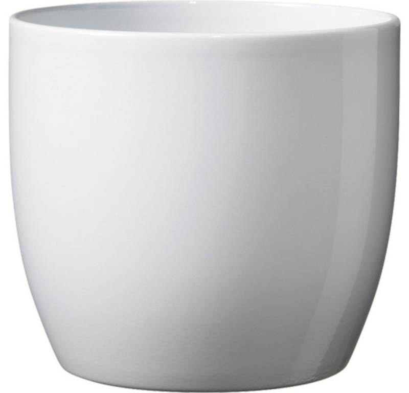 Heimwerkercenter Übertopf Kermikübertopf Basel ø12 cm, weiss glänzend, hochwertiges Wohnambiente von Heimwerkercenter