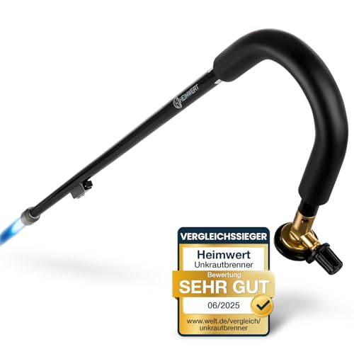 HEIMWERT Unkrautvernichter Unkraut Brenner Set -TESTURTEIL SEHR GUT- extrem leichtes und handliches Gas Abflammgerät für die einfache Unkraut Entfernung - Unkrautbrenner bionic burner (Unkrautbrenner) von Heimwert