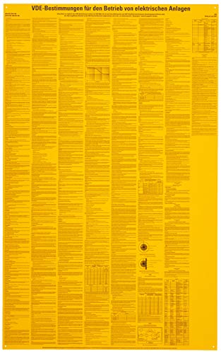PVC-Schild VDE-Bestimmungen gelb, 980 x 450mm f.d. Betrieb elektrischer Anlagen von Hein Industrieschilder