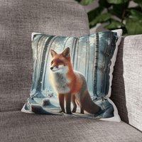Kissenbezug Fuchs 35x35 cm - Wild & Wald Design, Deko Für Naturliebhaber, Rustikale Deko, Geschenkidee, Hochwertiger Baumwoll-Look von HeinTanja
