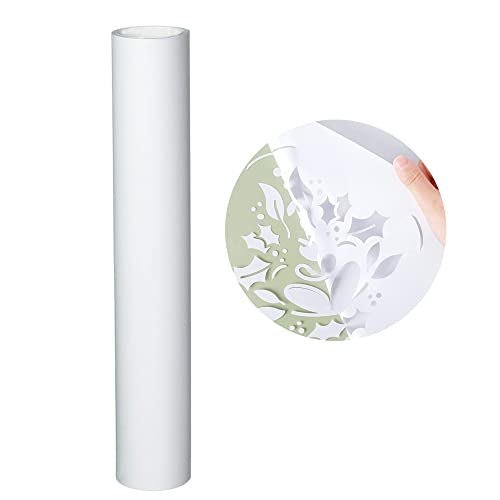 Heinaroman Selbstklebende Vinylfolie Plotter - 30x150cm Plotterfolie Selbstklebend Vinyl Rollen, Permanente Klebefolien Vinylfolie Plotter für Aufkleber, Cric, Scrapbooking (Matt Weiß) von Heinaroman