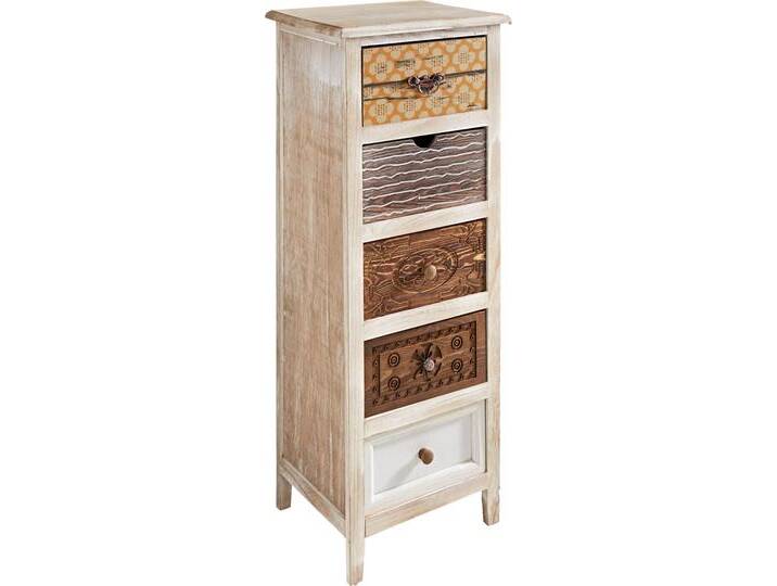 Kommode HEINE HOME, bunt (braun, bunt), B:35cm H:92cm T:30cm, Massivholz, Sideboards von Heine-Home