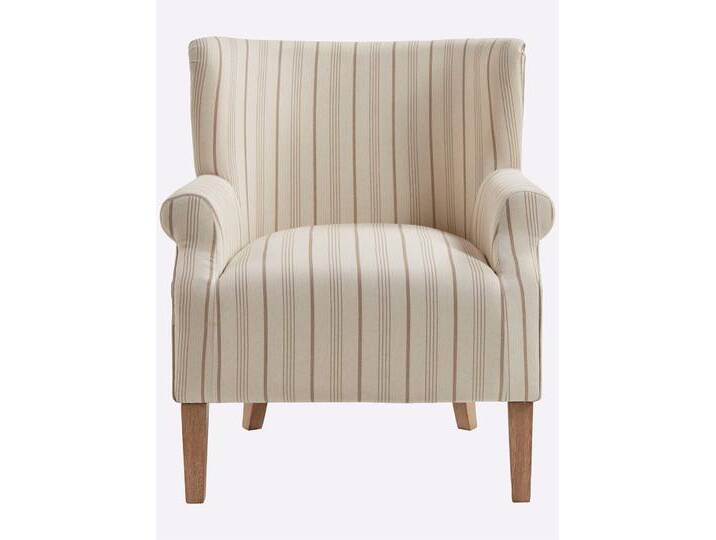 Sessel HEINE HOME, beige (ecru), B:78cm H:90cm T:86cm, 100% Polyester, Füße:100% Gummibaum, Gestell:100% Sperrholz, Sessel von Heine-Home