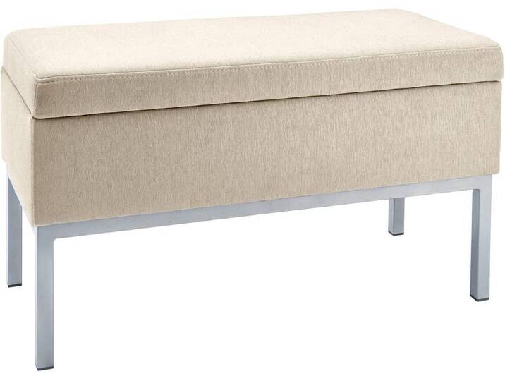 Sitzbank HEINE HOME, beige (ecru), B:81cm H:47cm T:36cm, Kunststoff, MDF, Metall, Polyester, Spanplatte, Sitzbänke von Heine-Home