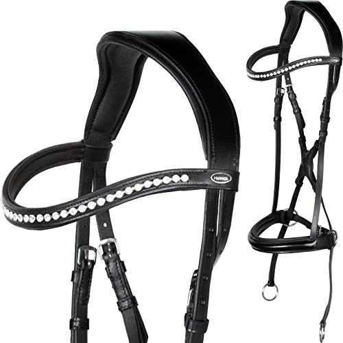 Heinick-Reitsport Trense Gebisslos Crossunder/Crossover gebisslose Zäumung Schwarz ~ Serie Diamond Warmblut ~ Auswahl von Heinick-Reitsport