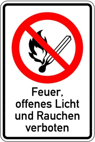 H.Klar Aufkleber Feuer, offenes Licht und Rauchen verboten 150x100mm von Heinrich Klar GmbH & Co. KG