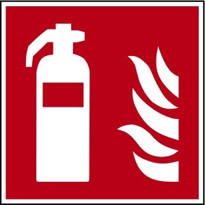 H.Klar Aufkleber Feuerlöscher F001 nach ISO 7010 200x200mm von Heinrich Klar GmbH & Co. KG