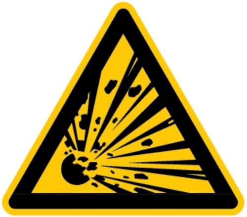 H.Klar Aufkleber Warnung vor explosionsgefährlichen Stoffen ähnlich ISO 7010 ISO-W002 200mm von Heinrich Klar GmbH & Co. KG
