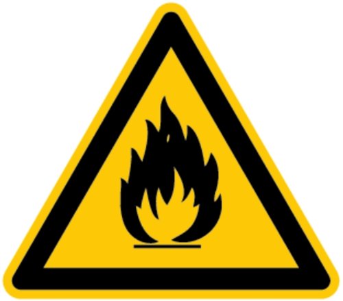 H.Klar Aufkleber Warnung vor feuergefährlichen Stoffen ähnlich ISO 7010 ISO-W021 SL 200mm von Heinrich Klar GmbH & Co. KG