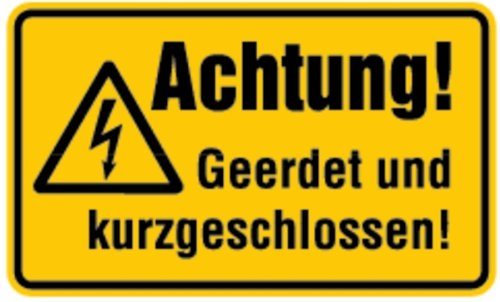 H.Klar Magnetfolie Achtung! Geerdet und kurzgeschlossen 120x200mm von Heinrich Klar GmbH & Co. KG