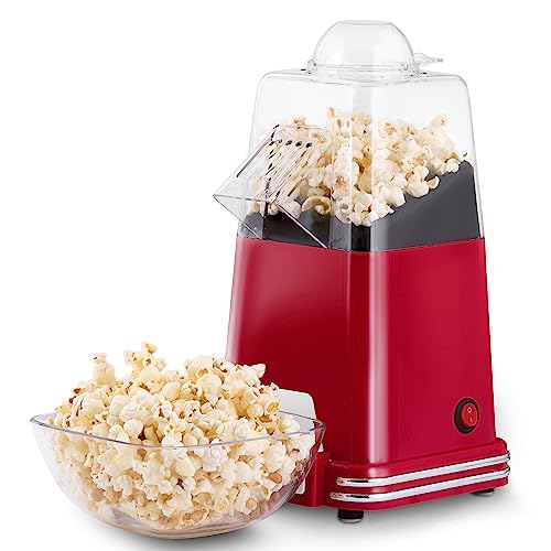 HEINRICHS Popcornmaschine, Popcorn Maker ohne Fett & Öl, Heißluft Popcorn, schnelle und einfache Zubereitung, leichte Reinigung, gesunder Snack mit Zucker oder Salz, inkl. Messlöffel, 1100W Heinrich´s von Heinrich´s