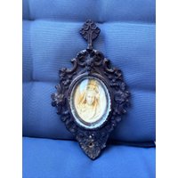 Antike Skulptur Heiligenbild Pena, Jungfrau Maria 1890 -1900 Sakrale Klosterarbeit von HeinrichAntique