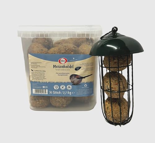 30 Meisenknödel ohne Netz + Meisenknödelspender Futtersäule für Vögel Eichhörnchen Beweis Futterstation von Heinrichs Agrar