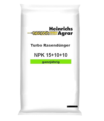 Heinrichs Agrar NPK-Volldünger 15-10-10, Premium Rasendünger für Ganzjährige Anwendung, 10 kg für bis zu 400 m² von Heinrichs Agrar