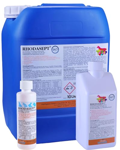 RHODASEPT - Stalldesinfektionsmittel - zur Bekämpfung von Viren und Bakterien, Desinfektion von Flächen in der Nutztierhaltung, Tierarztpraxen, Kleintierkäfigen, Transportfahrzeugen, etc. - 1 L von Heinrichs Agrar