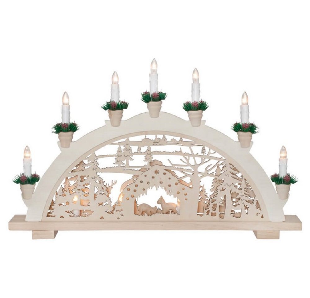 Heinz Handelskontor e. K. Schwibbogen Weihnachtsleuchter Rehfütterung im Wald von Heinz Handelskontor e. K.