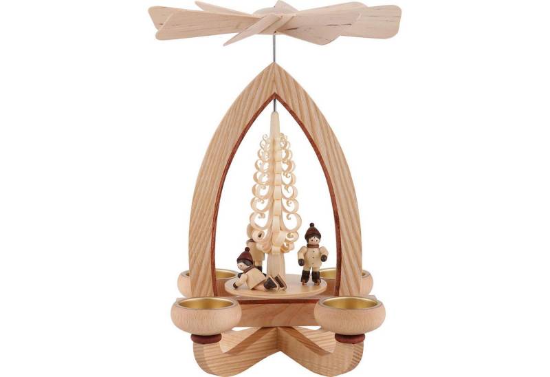 Heinz Lorenz Pyramiden Weihnachtspyramide 1-stöckige Pyramide Eisläufer - natur (28cm) von Heinz Lorenz Pyramide von Heinz Lorenz Pyramiden