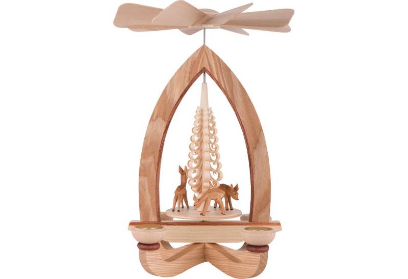 Heinz Lorenz Pyramiden Weihnachtspyramide 1-stöckige Pyramide Rehe - natur (28cm) von Heinz Lorenz Pyramiden von Heinz Lorenz Pyramiden