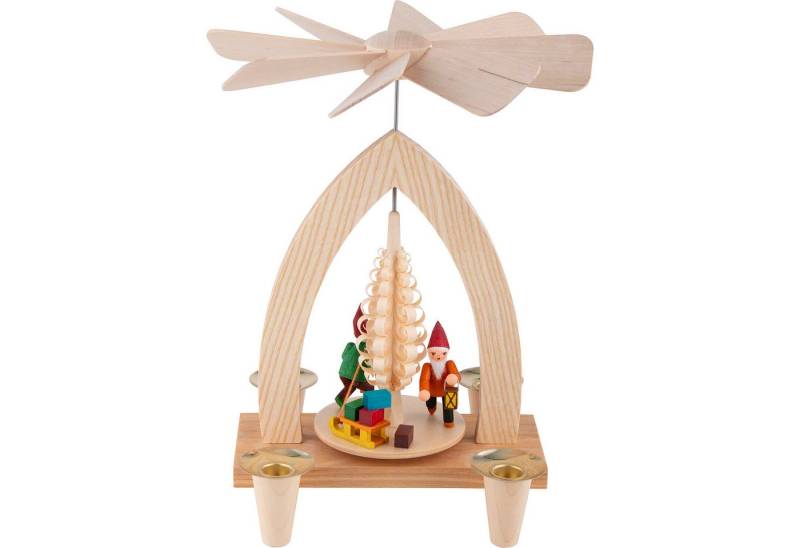 Heinz Lorenz Pyramiden Weihnachtspyramide 1-stöckige Pyramide Wichtel - farbig (26cm) von Heinz Lorenz Pyramiden von Heinz Lorenz Pyramiden