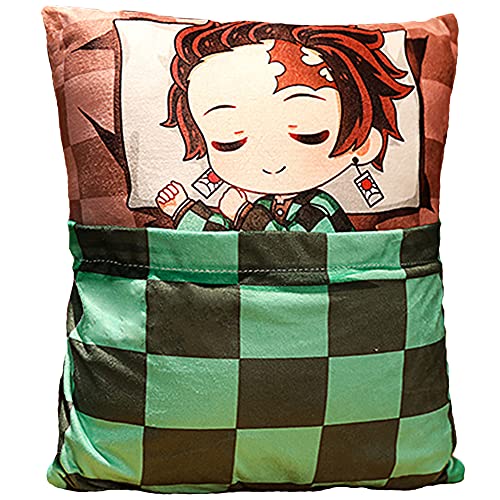 Heionia Zierkissen Anime Charakter Kissen Figur Plüsch Dekokissen Doppelseitig Weich Lendenkissen Kopfkissen Zimmer Sofa Deko Kissenbezug Geburtstag Weihnachten Geschenk (Grün) von Heionia