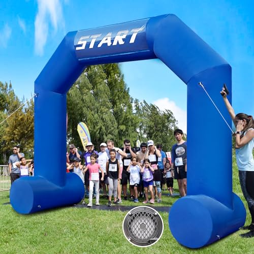 13Ft Inflatable Arch Blue with Start Finish Line Banners Inflatable Archway with Powerful Blower Outdoor Hexagon Blow up Arch for Marathons, Fundraisers, Outdoor Advertising Commerce von Heipigo