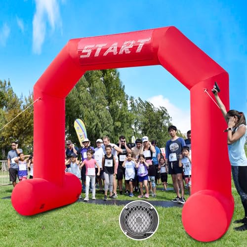 13Ft Inflatable Arch Red with Start Finish Line Banners Inflatable Archway with Powerful Blower Outdoor Hexagon Blow up Arch for Marathons, Fundraisers, Outdoor Advertising Commerce von Heipigo