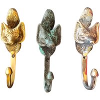 4, 7 "Set Fuchs Kopf Kleiderhaken Antike Massivem Messing Wand Montieren Kleidung Mantel Hut Kleiderbügel Wohnkultur von HeirdomBrass