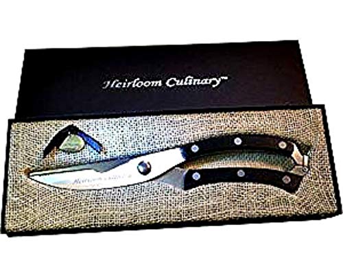 Best groß Schwere Pflicht Küche Schere Chef & Cook zugelassen, auch Metall schneiden & Bypassschere, silber satin Futter Box beige von Heirloom Culinary