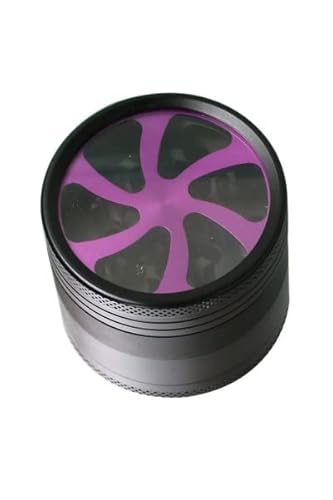 Cartwheel Grinder LILA aus Aluminium von Heisenberg 4-lagig, Ø 4cm 24 Alu-Zähne mit Diamantschliff, mit Pollensieb und Pollenschaber (lila) von Heisenberg