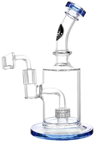 Heisenberg Incubator Glasbong Oil Rig Dabbing-/Waxxing-Bong mit Banger 14.5, abgeknicktem Hals und Matrix-Perkolator (Blau) von Heisenberg