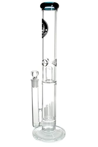 Heisenberg Orgel Glasbong, stemless ohne Chillum, Höhe 46 cm, Wandstärke 5mm, Schliff 18.8 (19NS) mit Orgel Perkolator und Splash Guard von Heisenberg