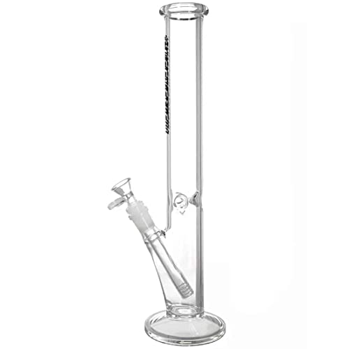 Heisenberg Payday Black 4mm Glasbong mit 18.8er Schliff, Kupplung von 18.8 auf 14.5 und 14.5 Trichterkopf, mit Kickloch und Eiskerben Heisenberg Payday Black 4mm Glasbong mit 18.8er Schliff, Kupplung von 18.8 auf 14.5 und 14.5 Trichterkopf, mit Kickloch und Eiskerben von Heisenberg